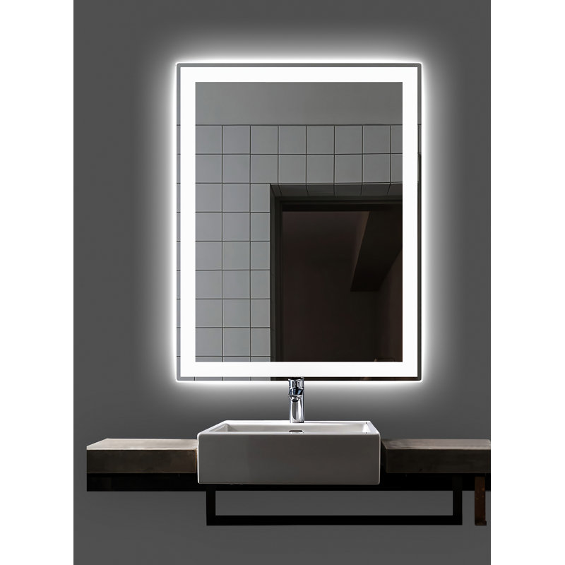 Orren Ellis Garrison Frameless Lighted Bathroom / Vanity Mirror Wayfair